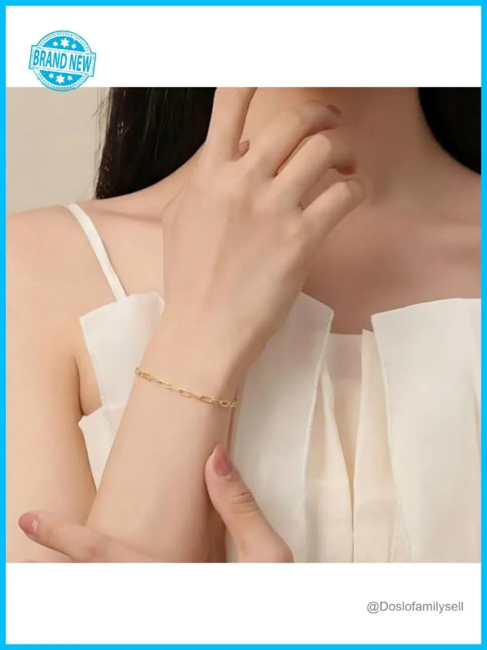 14K Gold Plated Paperclip Chain Bracelet Stackable Dainty Jewelry 6.5-9in